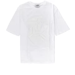 HERMES 立體拼貼3D Logo短袖上衣XS (白色)