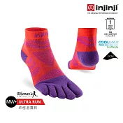 injinji 女 Ultra Run終極系列五趾短襪 XS-S 華麗紅紫