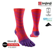 injinji 女 Ultra Run終極系列五趾中筒襪 XS-S 華麗紅紫