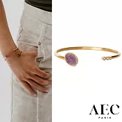 AEC PARIS 巴黎品牌 白鑽紫水晶手環 可調式簡約金手環 BANGLE BOLINA