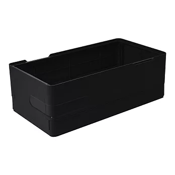 【O-Life】 摺疊收納盒2入組 /小物整理盒/可堆疊收納盒/桌上整理盒 黑色