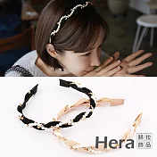 【Hera赫拉】韓國鑲鑽珍珠髮箍-2色 H11008092 淺咖