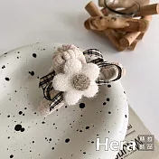【Hera赫拉】韓國毛絨花朵鯊魚夾抓夾-2款 H2021110904 米色花朵