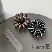 【Hera赫拉】 可愛電話線造型水鑽髮圈2入組 H111021614 黑色+咖啡色