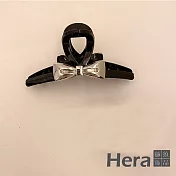 【Hera赫拉】韓國金屬氣質蝴蝶結爪夾 H111031405 黑底銀色