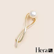 【Hera赫拉】新款單珍珠一字馬尾夾 H111061506 金色