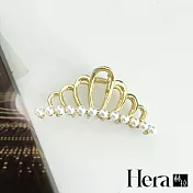 【Hera赫拉】貴氣珍珠皇冠鯊魚夾 L1110072701 金色
