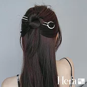 【Hera赫拉】簡約月牙灣金屬U型髮簪 L111081608 銀色
