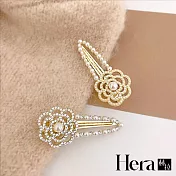 【Hera赫拉】韓版珍珠山茶花邊夾 H111100405 珍珠