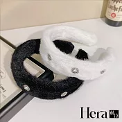 【Hera赫拉】韓國氣質水鑽毛絨髮箍 H111101810 白色