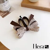 【Hera赫拉】氣質格紋大蝴蝶結香蕉夾 H111102508 咖啡色