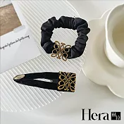 【Hera赫拉】法式金屬圖騰髮圈邊夾兩入組 H112020201 兩入組