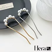 【Hera赫拉】簡約巴洛克U型珍珠髮簪 H112100304 銀色