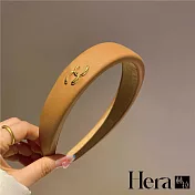 【Hera赫拉】復古簡約皮質寬邊髮箍 L112111407 棕色