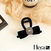 【Hera赫拉】高級水鑽花朵高馬尾抓夾 H112112101 黑色