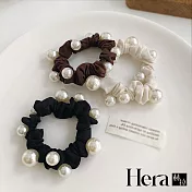 【Hera赫拉】簡約氣質大腸珍珠髮圈三入組 H112121206 深咖色+白色+黑色