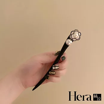 【Hera赫拉】古風日常山茶花桃木珍珠髮簪 H112122607 白花