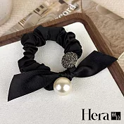【Hera赫拉】高級仙氣水鑽珍珠大腸髮圈 H113022108 黑色珍珠髮圈