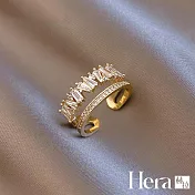 【Hera赫拉】輕奢個性雙層鋯石戒指 H112042602 金色