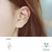 【Hera 赫拉】鏤空裸雕水鑽翅膀耳骨夾/單入-3色 銀