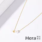【Hera 赫拉】歐美百搭珍珠愛心項鍊細鎖骨鏈 #H100331K 金色