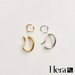 【Hera 赫拉】簡約金屬不規則小巧耳骨夾一對─2色 H11007165 金色