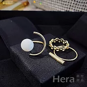 【Hera 赫拉】理智派生活同款珍珠套裝關節戒三件組  H11008136 金色