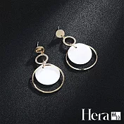【Hera 赫拉】貝殼時尚微鑲鑽精鍍銀耳飾 H111021605 金色