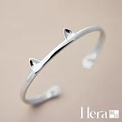 【Hera 赫拉】精鍍銀銀貓耳朵手鐲 H111030104 銀色