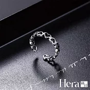 【Hera 赫拉】精鍍銀鏤空愛心開口戒指尾戒關節戒 H111030107 銀色