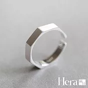 【Hera 赫拉】精鍍銀螺帽幾何戒指可調節指環 H111030110 銀色