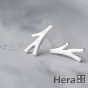 【Hera 赫拉】精鍍銀樹枝造型元素拉絲耳釘 H111030116 銀色