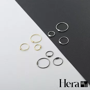 【Hera 赫拉】精鍍銀耳圈耳扣骨釘-3入各1色 H111030118 黑色
