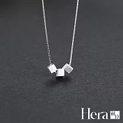 【Hera 赫拉】精鍍銀拉絲方塊吊墜鎖骨項鍊 H111032308 白金色