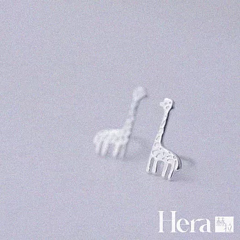 【Hera 赫拉】文青長頸鹿精鍍銀耳針 H111051707 銀色