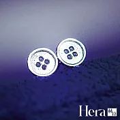 【Hera 赫拉】文青小鈕扣精鍍銀耳針H111072601 銀色