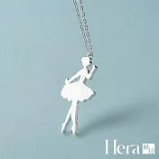 【Hera 赫拉】氣質芭蕾舞女孩精鍍銀項鍊 H111112302 銀色