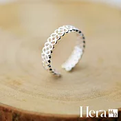 【Hera 赫拉】精鍍銀鏤空幸運草開口戒指 H111112306 銀色