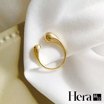 【Hera 赫拉】精鍍銀不規則水滴戒指 H112020701 金色