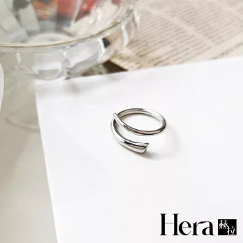 【Hera 赫拉】精鍍銀錯邊交叉光面喇叭戒指 H112020702 銀色