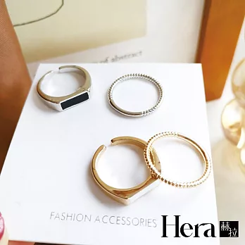【Hera 赫拉】精鍍銀復古個性兩件套戒指 H112020704 銀色一組