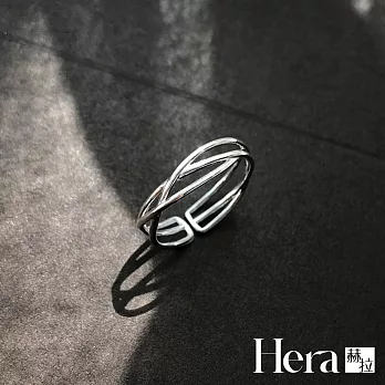 【Hera 赫拉】精鍍銀交叉線條開口戒指 H112090504 銀色