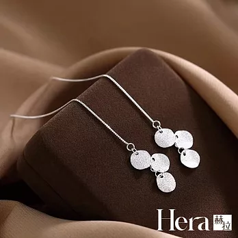 【Hera 赫拉】精鍍銀氣質磨砂圓片耳線耳環 H112090506 銀色