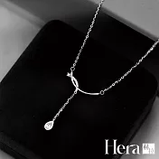【Hera 赫拉】輕奢微笑流蘇水滴項鍊 H112091903 銀色