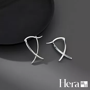 【Hera 赫拉】精鍍銀高級感線條交叉耳環 H112101801 銀色