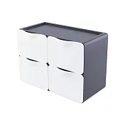 O-Life 組合式抽屜收納盒- 4抽屜/置物盒/收納箱/整理箱 灰色
