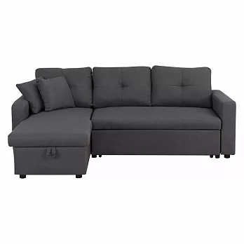 IDEA-亞蒙隱藏式變化L型沙發/兩種材質 亞麻布-灰色