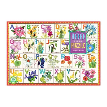 eeBoo 拼圖 - Flower Alphabet 100pc Puzzle 花卉字母 (100片)