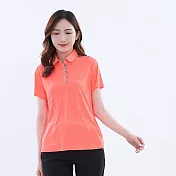 【遊遍天下】女款抗UV吸濕排汗機能格紋POLO衫(GS1016) 3XL 亮桔