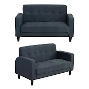 IDEA-奈斯迷你雙人休閒沙發(兩色可選) 深灰藍